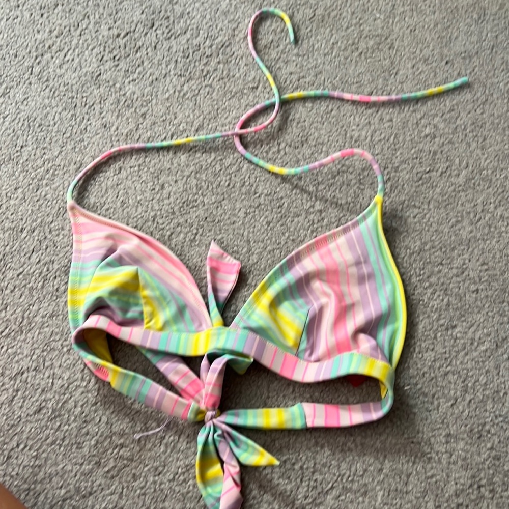 Bathing suit top, Color rainbow, Size Large, Brand: Victoria Secret